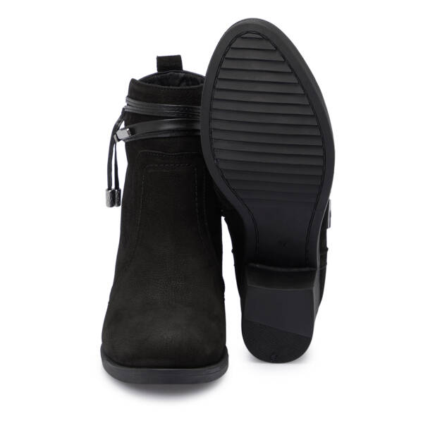 Siyah Nubuk Deri Kadın Bot - K25K1BT68221-A64 - 4