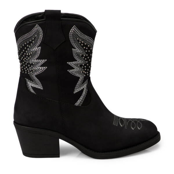 Siyah Nubuk Deri Kadın Bot - K25K1BT68312-A64 - 3