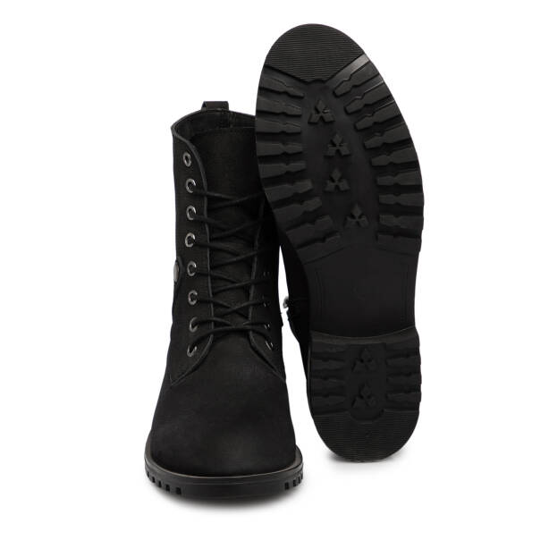 Siyah Hakiki Nubuk Deri Kadın Bot - K25K1BT68502-A64 - Tergan