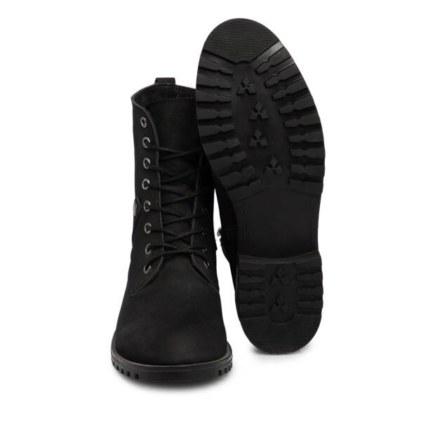 Siyah Hakiki Nubuk Deri Kadın Bot - K25K1BT68502-A64 - 4