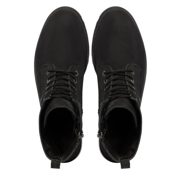 Siyah Hakiki Nubuk Deri Kadın Bot - K25K1BT68502-A64 - Tergan