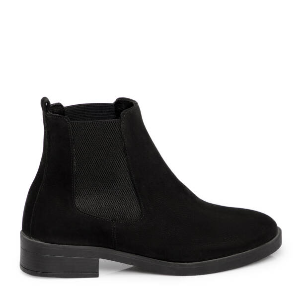 Siyah Hakiki Nubuk Deri Kadın Bot - K25K1BT68504-A64 - Tergan