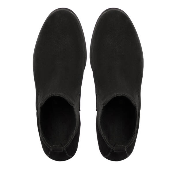 Siyah Hakiki Nubuk Deri Kadın Bot - K25K1BT68504-A64 - Tergan