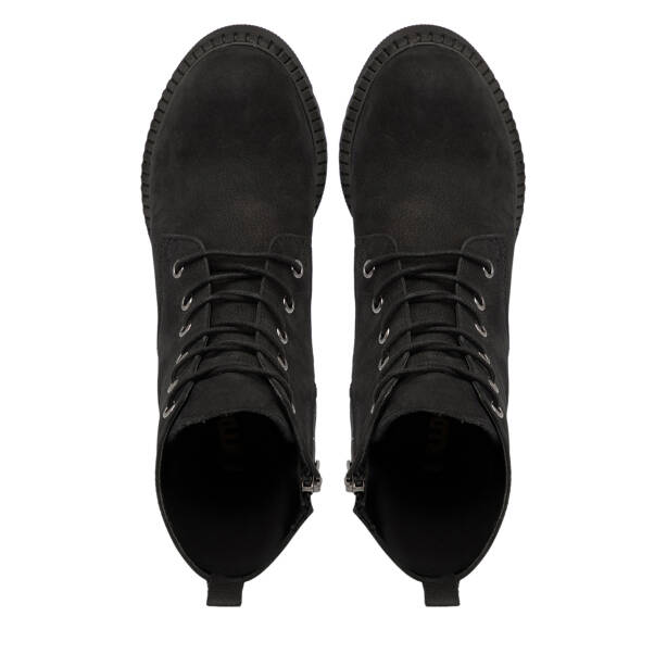 Siyah Hakiki Nubuk Deri Kadın Bot - K25K1BT68505-A64 - Tergan