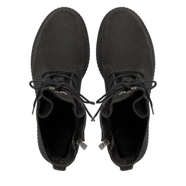 Siyah Hakiki Nubuk Deri Kadın Bot - K25K1BT68506-A64 - Tergan