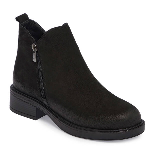 Siyah Nubuk Deri Kadın Casual Bot - K24K1BT67508-A64 