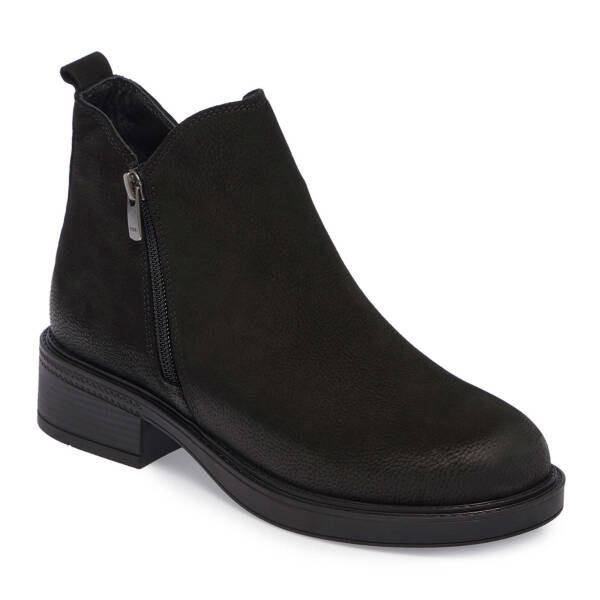 Siyah Nubuk Deri Kadın Casual Bot - K24K1BT67508-A64 - 1