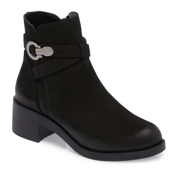 Siyah Nubuk Deri Kadın Casual Bot - K24K1BT67510-A64 - 1