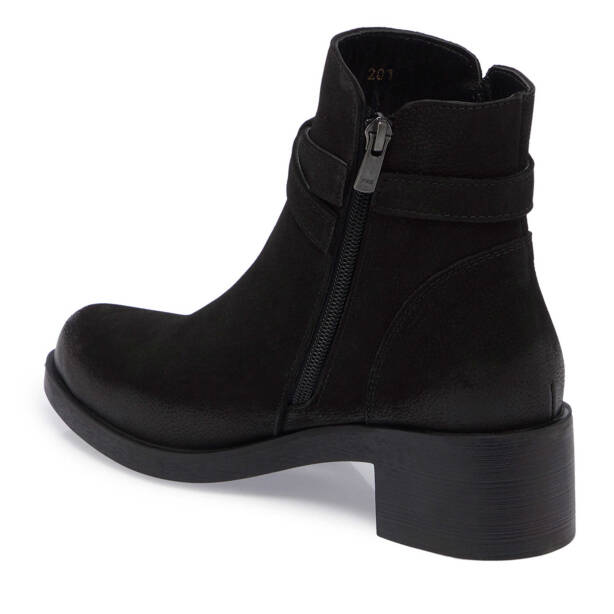 Siyah Nubuk Deri Kadın Casual Bot - K24K1BT67510-A64 - Tergan