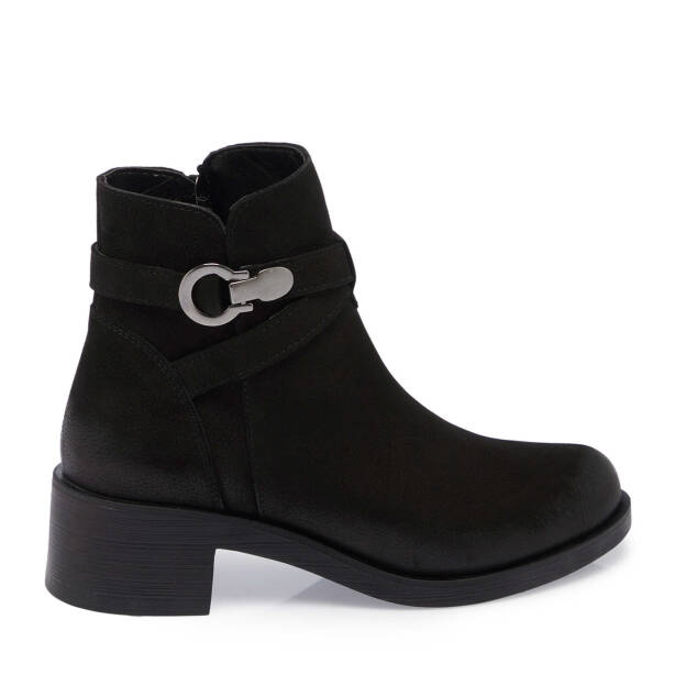 Siyah Nubuk Deri Kadın Casual Bot - K24K1BT67510-A64 - 3