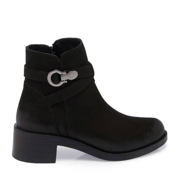 Siyah Nubuk Deri Kadın Casual Bot - K24K1BT67510-A64 - 3