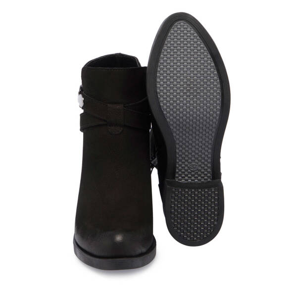 Siyah Nubuk Deri Kadın Casual Bot - K24K1BT67510-A64 - 4