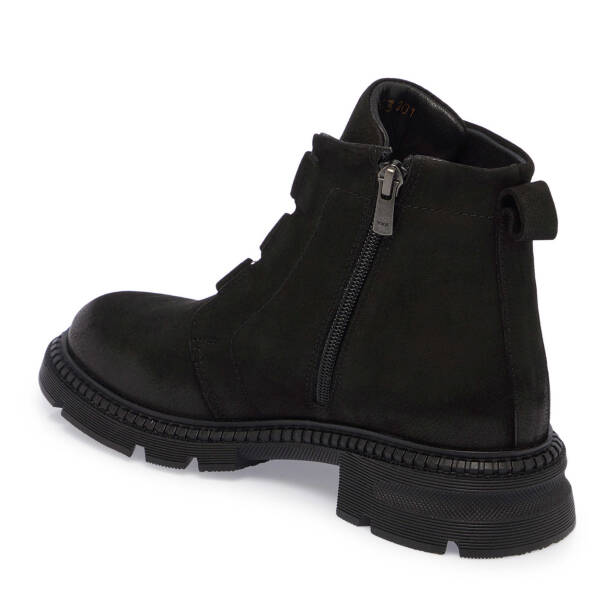 Siyah Nubuk Deri Kadın Casual Bot - K24K1BT67511-A64 - 2