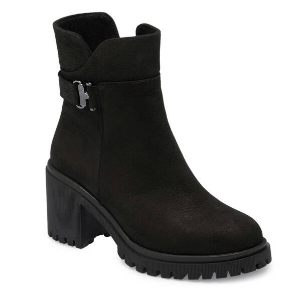 Siyah Nubuk Deri Kadın Casual Bot - K24K1BT67585-A64 