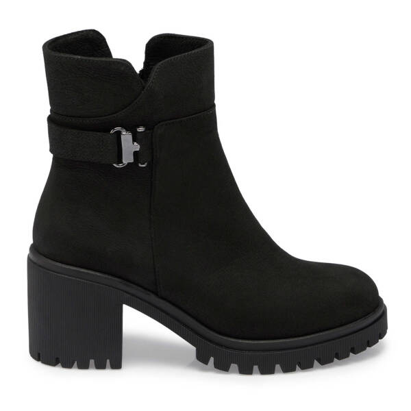 Siyah Nubuk Deri Kadın Casual Bot - K24K1BT67585-A64 - 3