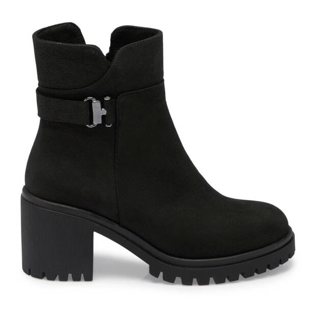 Siyah Nubuk Deri Kadın Casual Bot - K24K1BT67585-A64 - 3