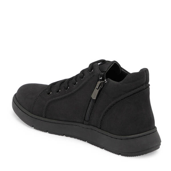 Siyah Nubuk Deri Kadın Casual Bot - K24K1BT67633-A64 - 2