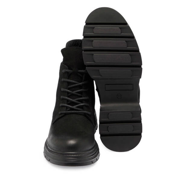 Siyah Nubuk Deri Kadın Casual Bot - K24K1BT67652-A64 - 4