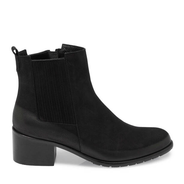 Siyah Nubuk Deri Kadın Klasik Bot - K24K1BT67567-A64 - 3