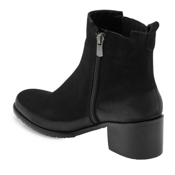 Siyah Nubuk Deri Kadın Klasik Bot - K24K1BT67567-A64 - 2