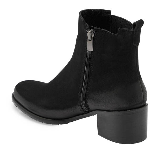 Siyah Nubuk Deri Kadın Klasik Bot - K24K1BT67567-A64 - 2