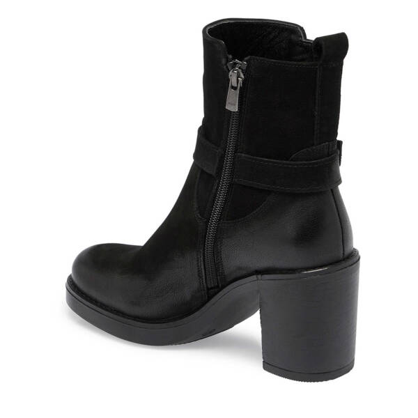 Siyah Nubuk Deri Kadın Klasik Bot - K24K1BT67653-A64 - 2