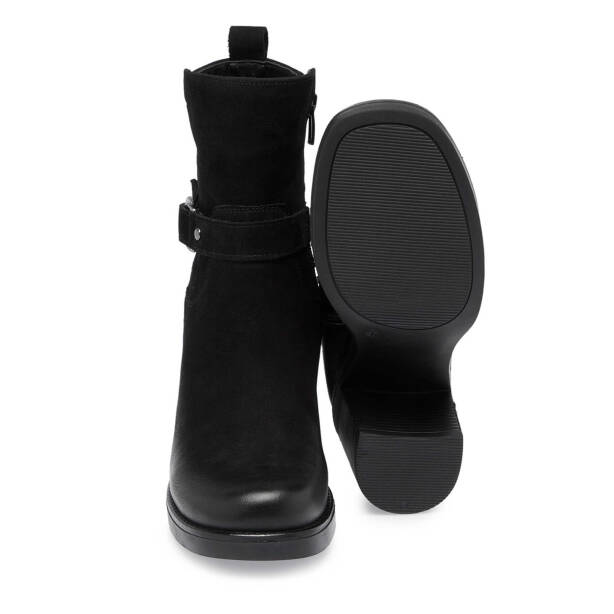 Siyah Nubuk Deri Kadın Klasik Bot - K24K1BT67653-A64 - 4