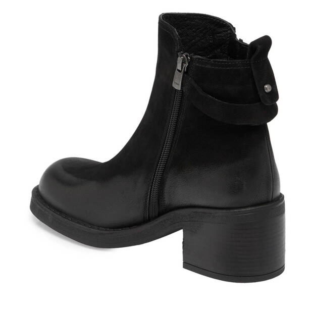 Siyah Nubuk Deri Kadın Klasik Bot - K24K1BT67654-A64 - Tergan