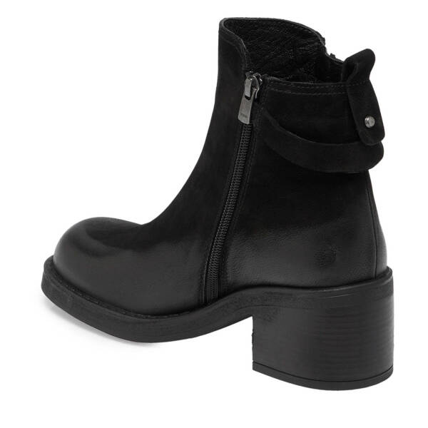 Siyah Nubuk Deri Kadın Klasik Bot - K24K1BT67654-A64 - 2