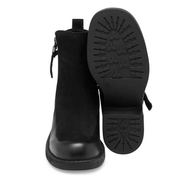 Siyah Nubuk Deri Kadın Klasik Bot - K24K1BT67654-A64 - Tergan