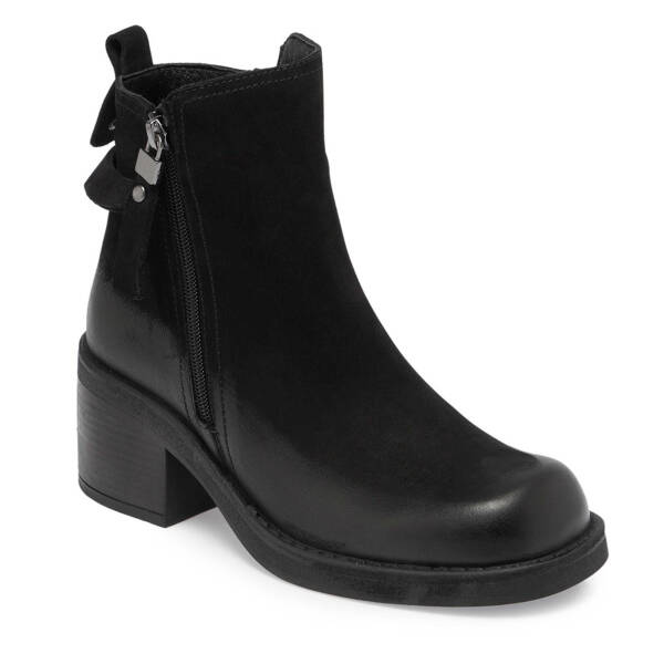 Siyah Nubuk Deri Kadın Klasik Bot - K24K1BT67654-A64 - 1