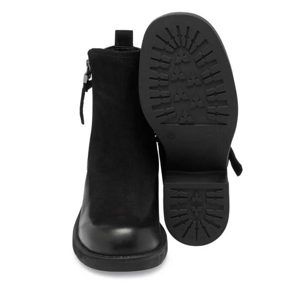 Siyah Nubuk Deri Kadın Klasik Bot - K24K1BT67654-A64 - 4