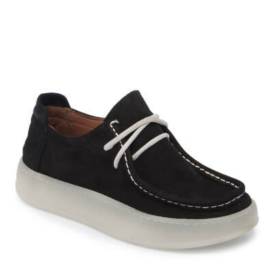 Siyah Nubuk Deri Kadın Loafer - K24I1AY67501-A64 - 1