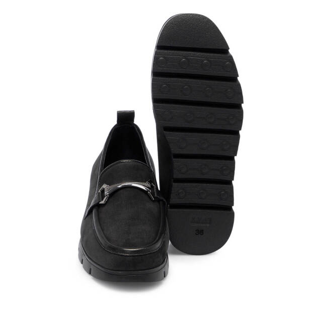 Siyah Hakiki Nubuk Deri Kadın Loafer - K25I1AY68054-A64 - Tergan