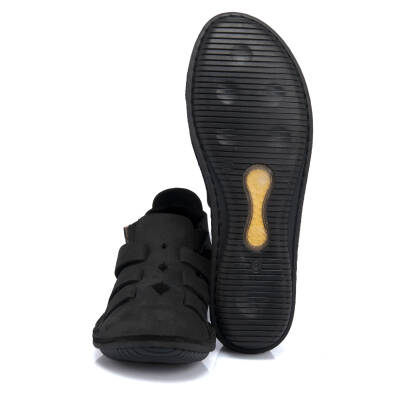  Siyah Nubuk Deri Kadın Sandalet - K21Y1AY65481-A64 - 4