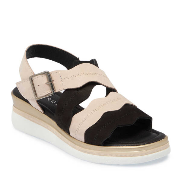 Siyah Nubuk Deri Kadın Sandalet - K25Y1SN67855-A64 - 1