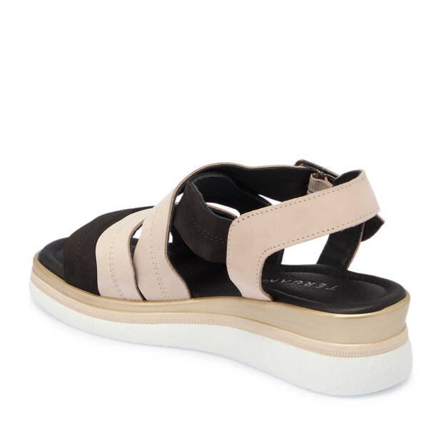 Siyah Nubuk Deri Kadın Sandalet - K25Y1SN67855-A64 - Tergan