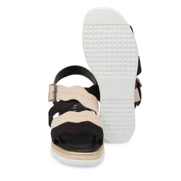 Siyah Nubuk Deri Kadın Sandalet - K25Y1SN67855-A64 - 4