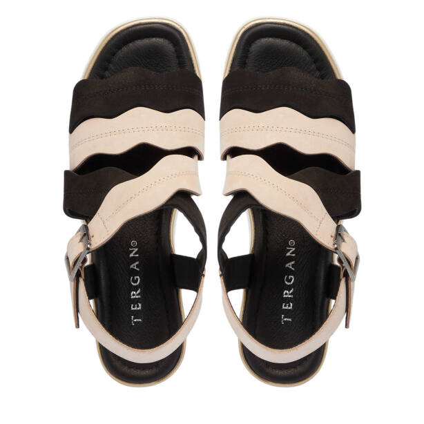 Siyah Nubuk Deri Kadın Sandalet - K25Y1SN67855-A64 - Tergan