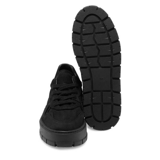 Siyah Nubuk Deri Kadın Sneaker - K24S1AY67591-A64 - 4