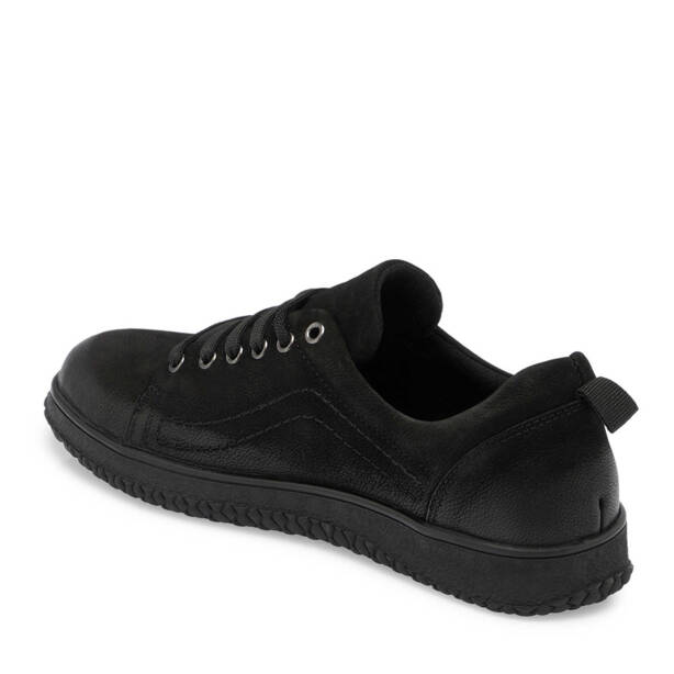 Siyah Nubuk Deri Kadın Sneaker - K24S1AY67657-A64 - 2