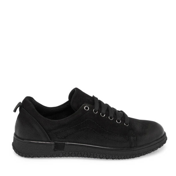 Siyah Nubuk Deri Kadın Sneaker - K24S1AY67657-A64 - 3