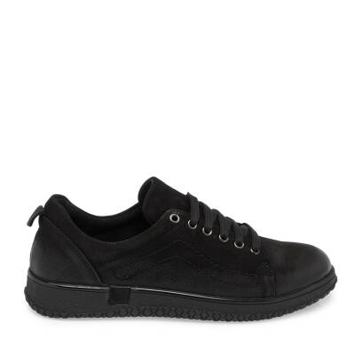 Siyah Nubuk Deri Kadın Sneaker - K24S1AY67657-A64 - 3