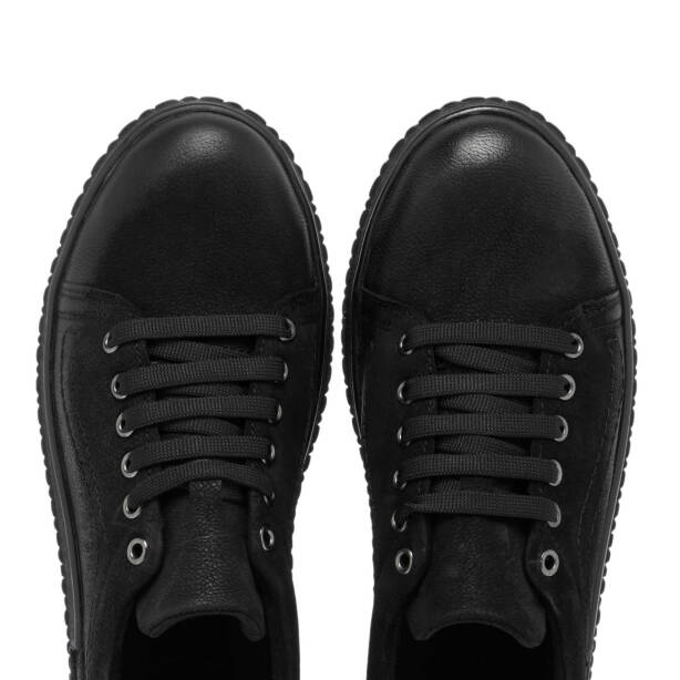 Siyah Nubuk Deri Kadın Sneaker - K24S1AY67657-A64 - 5