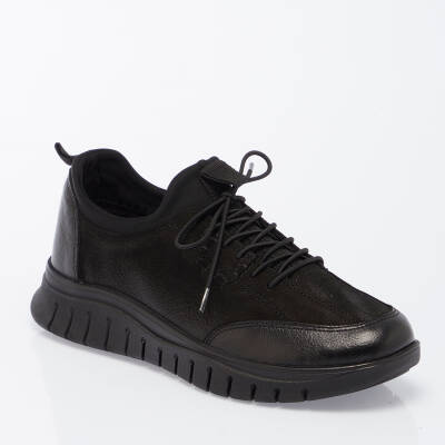 Siyah Nubuk Deri Kadın Sneaker - K24S1AY67658-A23 