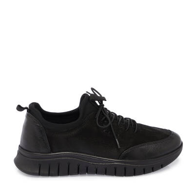 Siyah Nubuk Deri Kadın Sneaker - K24S1AY67658-A23 - 3