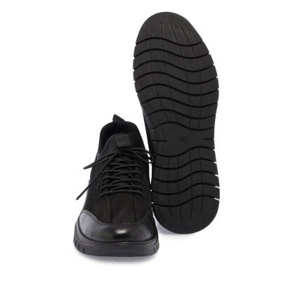 Siyah Nubuk Deri Kadın Sneaker - K24S1AY67658-A23 - 4