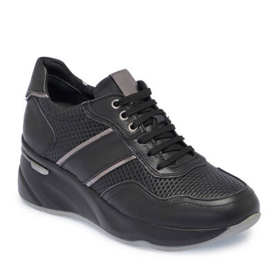 Siyah Nubuk Deri Kadın Sneaker - K25I1AY67944-A23 