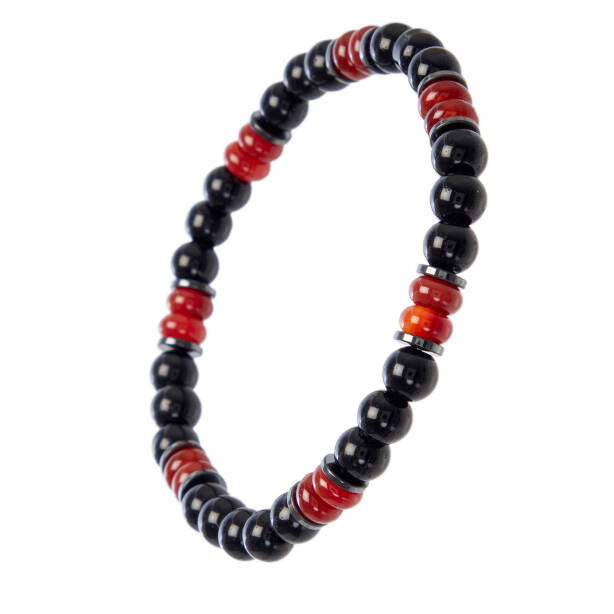 Siyah Onix-Akik Erkek Bileklik - E1BLK0410451-D62 - 2