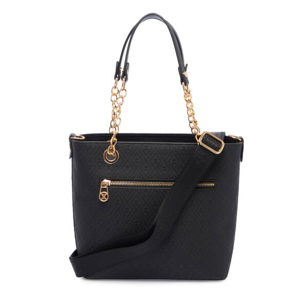 Siyah Print Kadın Omuz Çantası - S1WPR0000801-R0P - 3